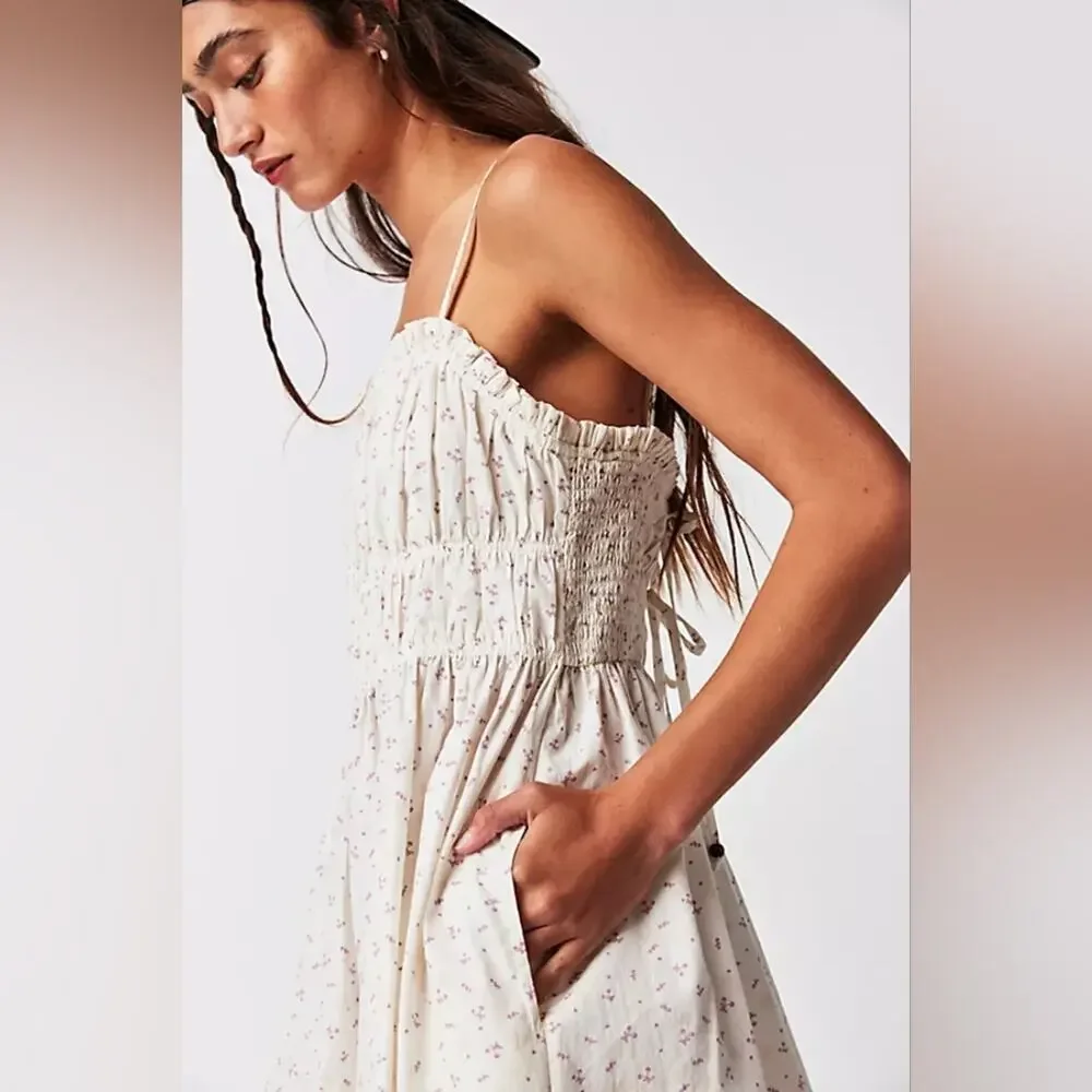 NEW Free People Gabby cotton white babydoll dress size medium - Picture 2 of 7